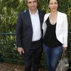 Dominique Rocheteau et son épouse Laurence posent à Paris, dans les coulisses du tournoi de Roland-Garros, le mardi 29 mai 2012.
