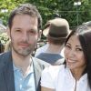 Anggun et son mari Cyril Montana posent à Paris, dans les coulisses du tournoi de Roland-Garros, le mardi 29 mai 2012.