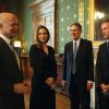Angelina Jolie a rencontré l'équipe du ministre britannique des Affaires Etrangères William Hague avant la projection de son film Au pays du sang et du miel le mardi 29 mai à Londres