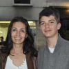 Adeline Blondieau et son fils Aïtor le 29 mai 2012 à Paris pour l'inauguration du café éphémère Magnum