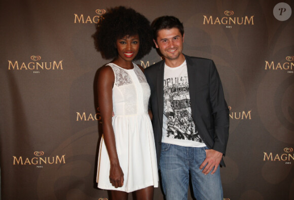 Inna Modja et Christophe Beaugrand le 29 mai 2012 à Paris pour l'ouverture du café éphémère Magnum