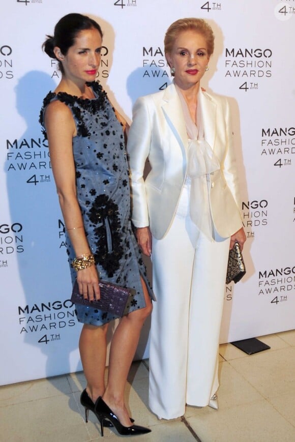 Carolina Herrera et sa fille, Carolina Adriana, assistent à la 4ème cérémonie des Mango Awards à Barcelone. Le 30 mai 2012.