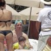 Fernando Torres, sa femme Olalla et leurs enfants Nora et Léo le 31 mai 2012 à Ibiza