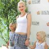 Gwen Stefani et ses deux enfants, Kingston et Zuma, au pique-nique organisé pour l'association "Elizabeth Glaser Pediatric Aids", à Los Angeles, le 3 juin 2012