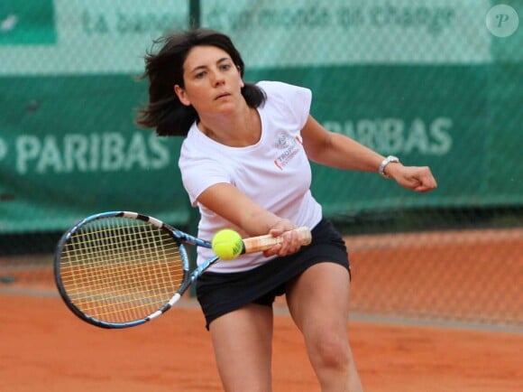 Estelle Denis le 7 juin 2012 lors de la finale du Trophée des Personnalités au Petit Jean-Bouin à quelques pas de Roland-Garros