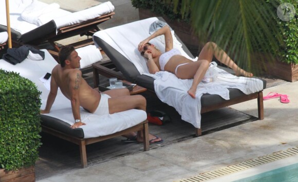 Francesco Totti et sa femme Ilary Blasy en vacances à Miami le 7 juin 2012