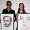 Bérénice Bejo et JoeyStarr, fiers et souriants, lors de la cérémonie de remise des Prix Romy-Schneider & Patrick-Dewaere, à Paris, le 11 juin 2012
