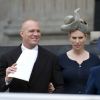 Zara Phillips avec son mari Mike Tindall le 5 juin 2012 lors de la messe en la cathédrale Saint Paul pour le jubilé de diamant de la reine. La fille de la princesse Anne et petite-fille d'Elizabeth II a été sélectionnée le 11 juin 2012 au sein de l'équipe britannique de concours complet pour les JO de Londres.