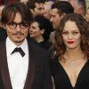 Vanessa Paradis et Johnny Depp sur le tapis rouge des Oscars à Los Angeles. Février 2008