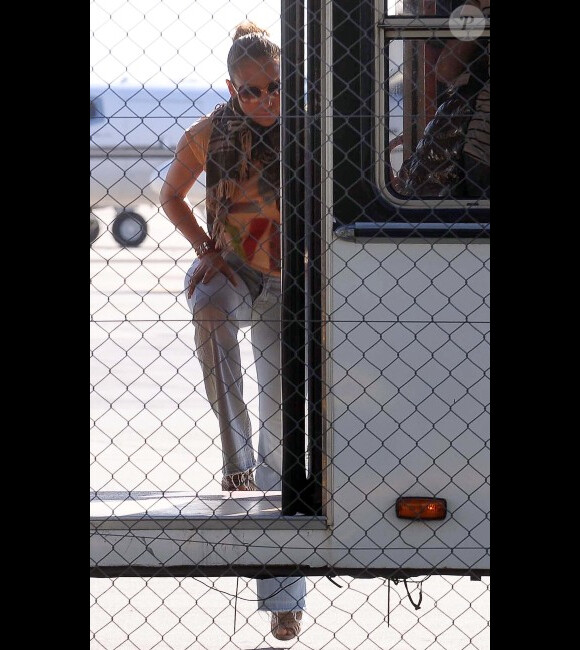 Jennifer Lopez le 22 juin à Buenos Aires avant de prendre l'avion pour Sao Paulo au Brésil dans le cadre de sa tournée mondiale Dance Again World Tour