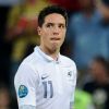 Samir Nasri le 23 juin 2012 à la Donbass Arena de Donetsk après la défaite de l'équipe de France face à l'Espagne (2-0)