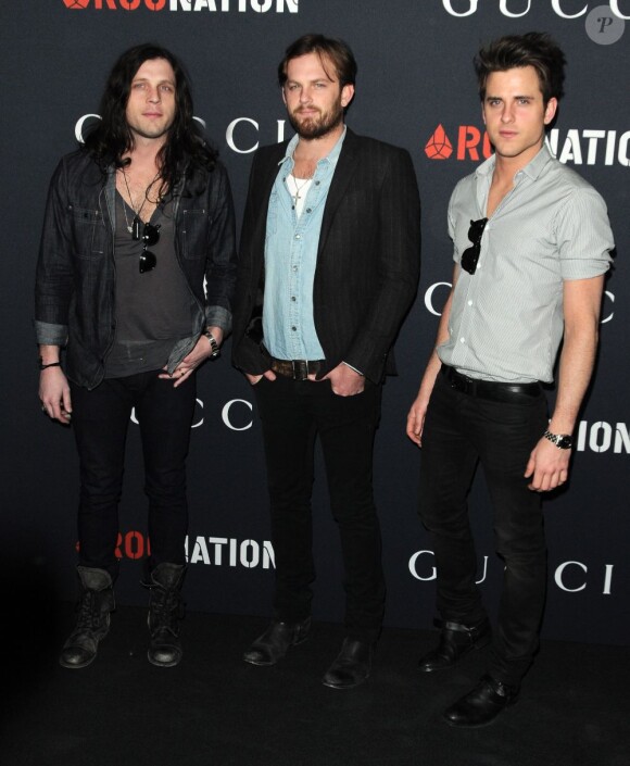 Nathan, Caleb et Jared Followill en février 2011 à Los Angeles