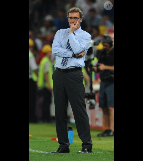 Laurent Blanc le 23 juin 2012 à Donetsk en Ukraine lors du match face à l'Espagne durant l'Euro 2012