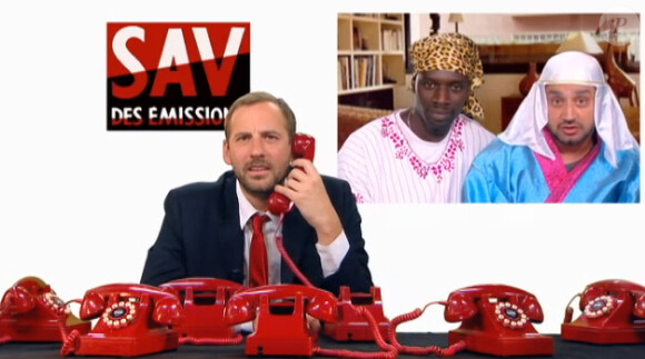 Cyril Hanouna et Omar Sy lors du SAV spécial guest stars sur Canal+ dans Le Grand Journal le mercredi 27 juin 2012