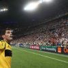Iker Casillas après le match Espagne-Portugal en demi-finale de l'Euro 2012 à Dantesk en Ukraine le 27 juin 2012