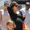 Kanye West et Kim Kardashian en balade avec Kourtney Kardashian et son fils Mason, à Los Angeles, le 29 juin 2012.