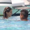 Kevin Prince Boateng et sa sirène Melissa Satta profitent du soleil et de la mer en Sardaigne, le 4 juillet 2012