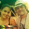Jessica Alba et Robert Rodriguez sur le tournage de Machete Kills. Juin 2012.