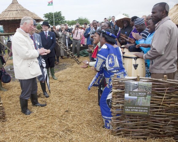 Le prince Charles en bottes Wellington à la Foire de Peterborough le 6 juillet 2012