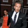 David et Victoria Beckham se rendent dans la boutique Roland Mouret dans le quartier de Mayfair pour l'anniversaire de Simon Fuller. Londres, le 9 juillet 2012.