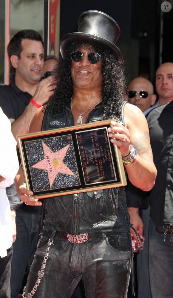 Slash honoré d'une étoile sur le Hollywood Walk of Fame, à Los Angeles le 10 juillet 2012