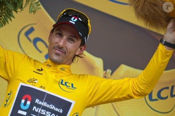 Fabian Cancellara le 5 juillet 2012 à Saint-Quentin lors de la quatrième étape du Tour de France 2012