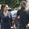 Très amoureux, Kanye West et Kim Kardashian vont déjeuner à Beverly Hills le 13 juillet 2012