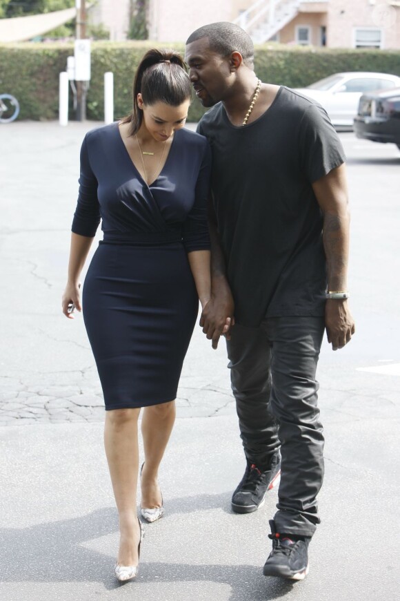 Très communicatifs, Kanye West et Kim Kardashian vont déjeuner à Beverly Hills le 13 juillet 2012