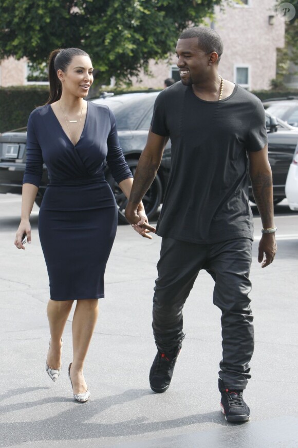 Kanye West et Kim Kardashian vont déjeuner à Beverly Hills le 13 juillet 2012