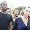 Kanye West et Kim Kardashian assistent ensemble à l'ouverture de la boutique des soeurs Kardashian à Melrose Place le 13 juillet 2012