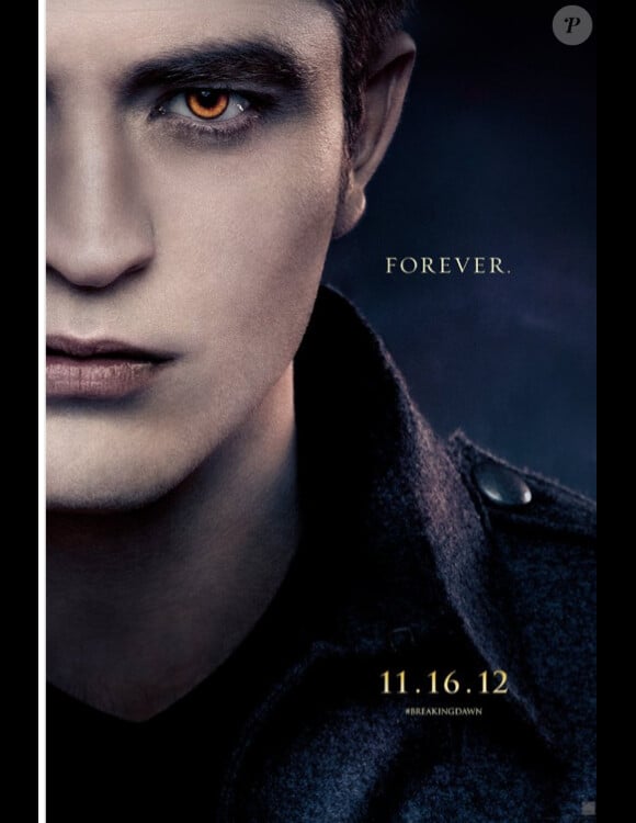 Poster teaser de Twilight - chapitre 5 - Révélation (2ème partie) avec Robert Pattinson