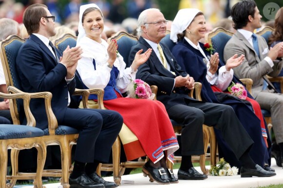 Le prince Daniel et la princesse Victoria de Suède le 14 juillet 2012 lors des célébrations du 35e anniversaire de la princesse.