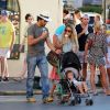Tomer Sisley et sa famille à Saint-Tropez le 17 juillet 2012
