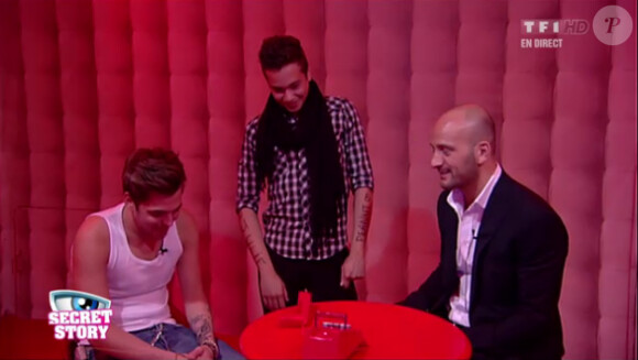 Yoann, Sacha et Kevin dans Secret Story 6, vendredi 20 juillet 2012 sur TF1