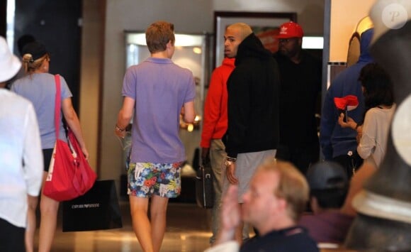 Chris Brown à l'aéroport de Nice, le 22 juillet 2012.