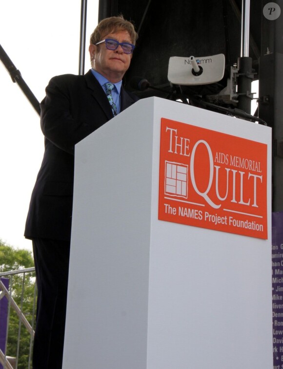 Elton John à l'ouverture de la 19e Conférence internationale sur le sida, le 23 juillet 2012.