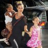 Heidi Klum avec ses filles Leni et Lou, maquillées comme leur maman, au Children's Museum of Arts, à New York, le 24 juillet 2012
