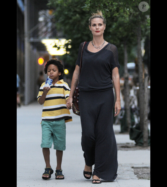 Heidi Klum avec l'adorable Johan à New York, le 24 juillet 2012