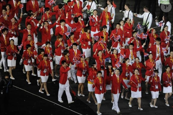 Délégation chinoise lors de la cérémonie d'ouverture des Jeux olympiques de Londres 2012. 27 juillet