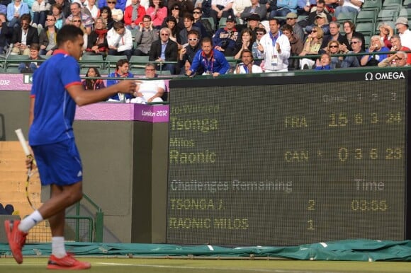 Jo-Wilfried Tsonga et Milos Raonic ont disputé le match le plus vieux de l'histoire des Jeux olympiques (près de 4 heures) et conclu le troisième set sur le score de 25-23 le 31 juillet 2012 lors des Jeux olympiques de Londres