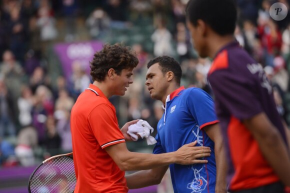 Jo-Wilfried Tsonga s'est imposé face à Milos Raonic au terme de 4 heures de combat et un dernier set gagné 25-23 le 31 juillet 2012 lors des Jeux olympiques de Londres