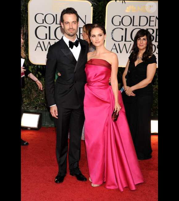 Natalie Portman et Benjamin Millepied lors des Golden Globes 2012