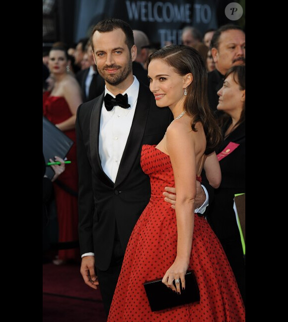 Benjamin Millepied et Natalie Portman lors de la cérémonie des Oscars en 2012