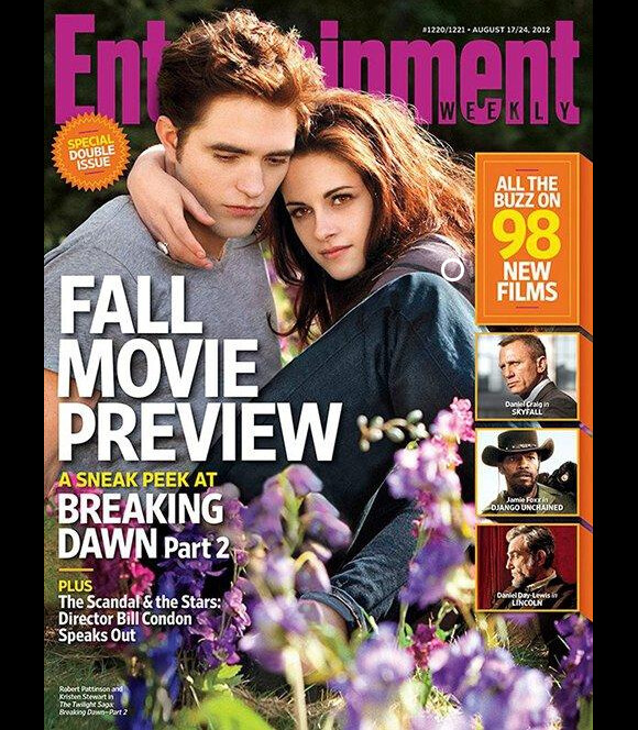 Kristen Stewart et Robert Pattinson en couverture d'Entertainment Weekly. Août 2012.