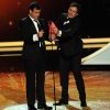 Jimmy Kimmel et Jimmy Fallon en plein sketch lors des Emmy Awards 2011