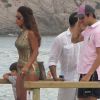 Cesc Fabregas (FC Barcelone) et sa somptueuse compagne Daniella Semaan en vacances à Ibiza le 12 août 2012.