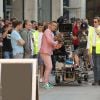 Robbie Williams sur le tournage de son nouveau clip le 16 août 2012 à Londres