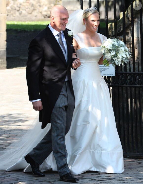 Zara Phillips et Mike Tindall lors de leur mariage le 30 juillet 2011 à Edimbourg.