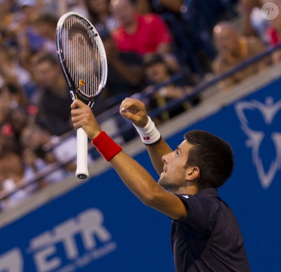 Novak Djokovic lors de sa victoire au Masters de Toronto le 12 août 2012