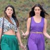 Shenae Grimes et Jessica Lowndes en plein tournage de la saison 5 de 90210 à Manhattan Beach, le 24 août 2012.